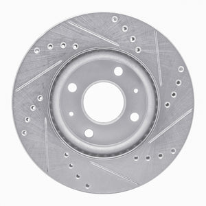 R1 08-11 Ford Focus Front Left Drilled & Slotted Silver Brake Rotor