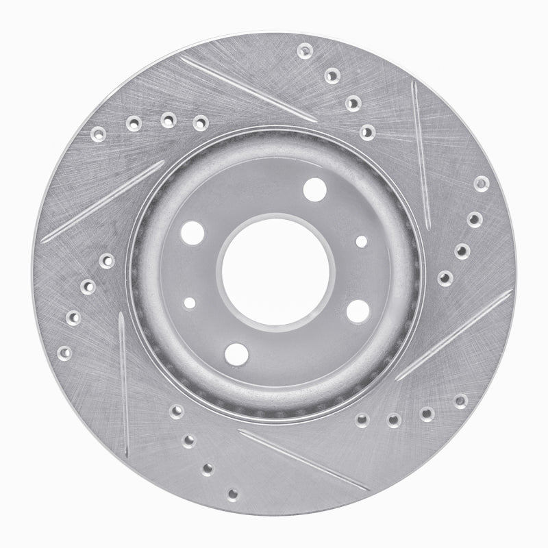 R1 08-11 Ford Focus Front Left Drilled & Slotted Silver Brake Rotor