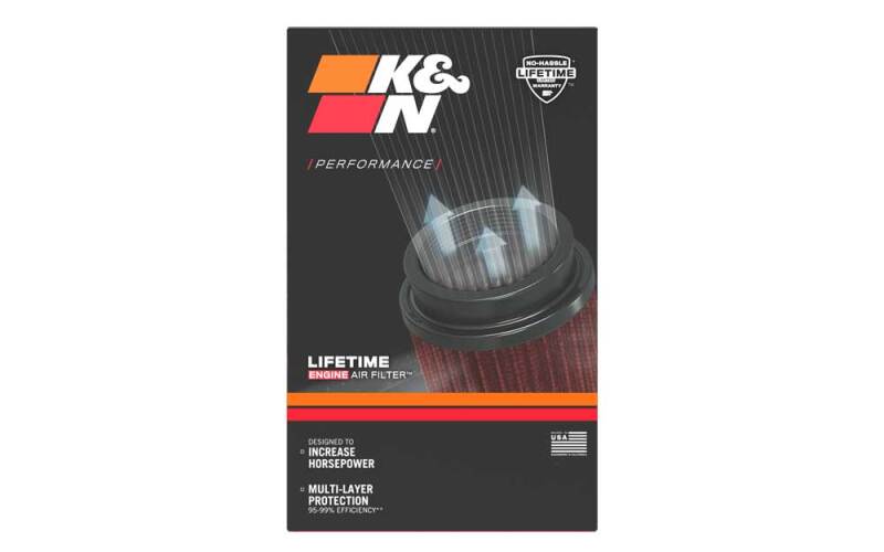 K&N Filter Universal Rubber Filter 10 Degree Flange Angle 4in OD x 2.75in Flange ID x 7in H