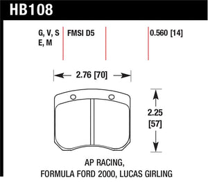 Hawk AP Racing 14mm Blue 9012 Race Brake Pads
