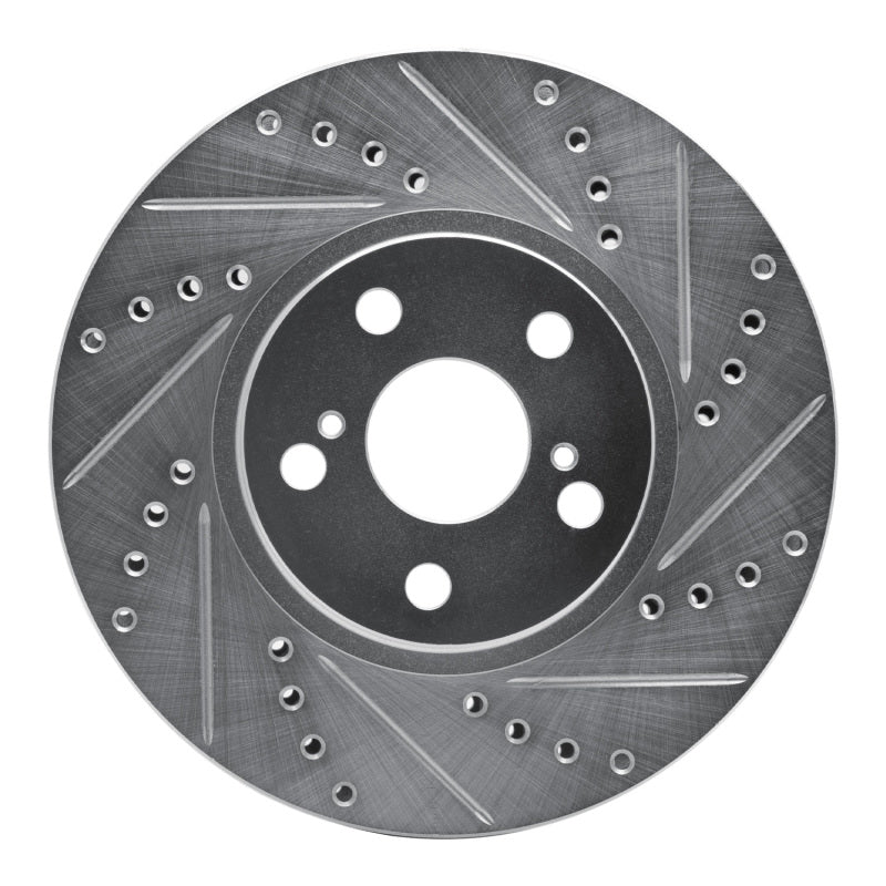 R1 00-10 Pontiac Vibe Front Right Drilled & Slotted Silver Brake Rotor