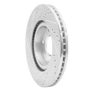 R1 04-12 Mitsubishi Eclipse Front Right Drilled & Slotted Silver Brake Rotor