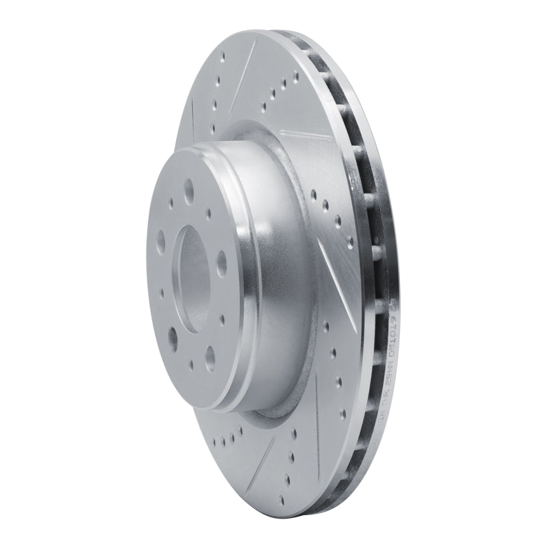 R1 17-25 Tesla Model 3 Front Left Drilled & Slotted Silver Brake Rotor