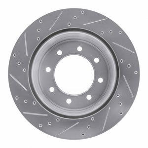R1 11-22 Ford F-350 Super Duty 2WD Rear Right Drilled & Slotted Silver Brake Rotor