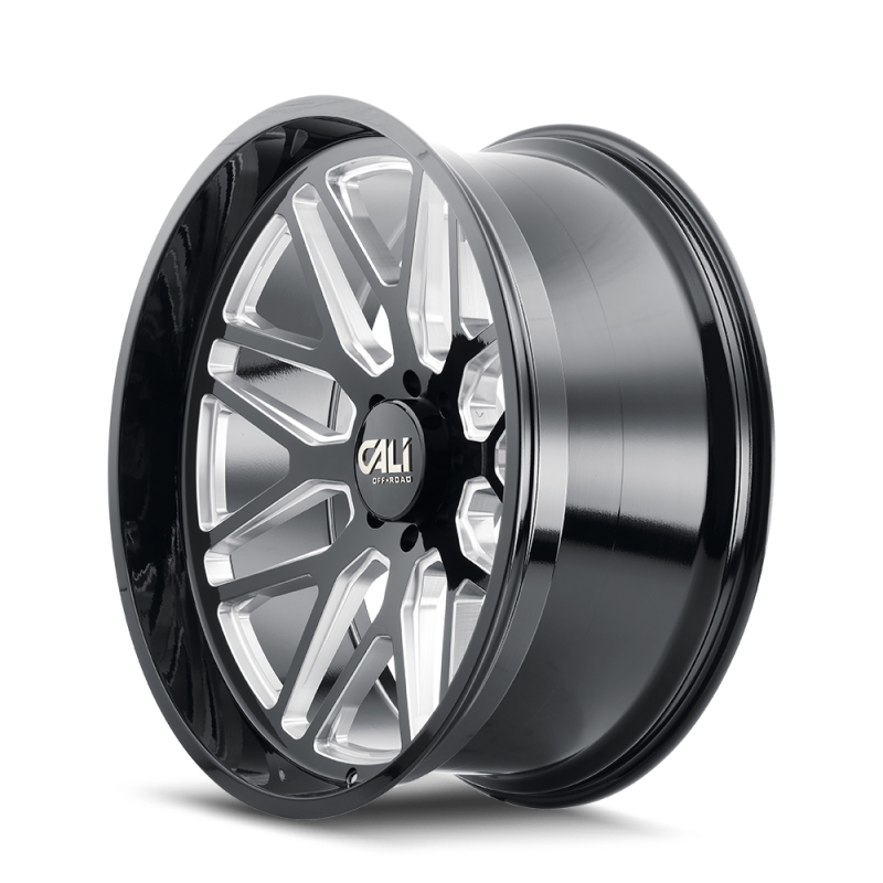Cali Off-Road 9115 Invader 20x10 / 8x165.1 BP / -25mm Offset / 125.2mm Hub Gloss Black Milled Wheel