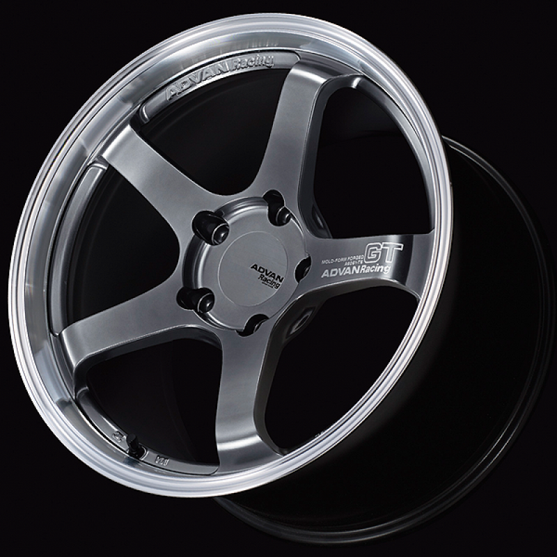 Advan GT for Porsche 18x9.0 / +46 Offset / 5x130 / 71.6mm Bore / Machining and Hyper Platinum Black