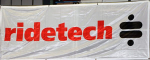 Ridetech Banner - White w/ Red & Black Ridetech Logo (3ft x 8ft)