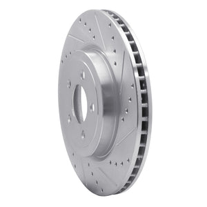R1 05-23 Chrysler 300 Front Right Drilled & Slotted Silver Brake Rotor