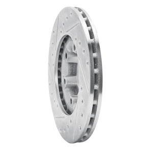 R1 87-89 Dodge Raider Front Right Drilled & Slotted Silver Brake Rotor