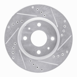 R1 10-15 Renault SANDERO (Mexico) Front Right Drilled & Slotted Silver Brake Rotor