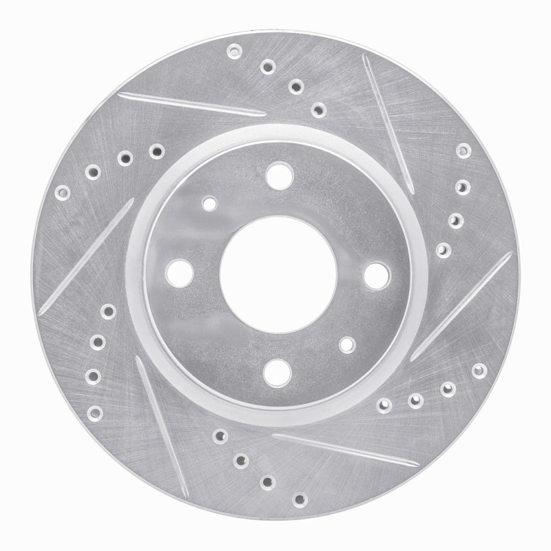 R1 10-15 Renault SANDERO (Mexico) Front Right Drilled & Slotted Silver Brake Rotor