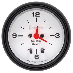 AutoMeter Gauge Clock 2-5/8in. 12HR Analog Phantom
