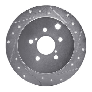 R1 12-23 Subaru Impreza Rear Right Drilled & Slotted Silver Brake Rotor