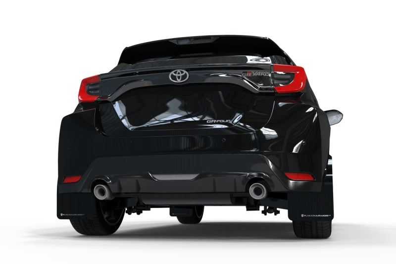 Rally Armor 20-26 Toyota GR Yaris Black Mud Flap w/White Logo