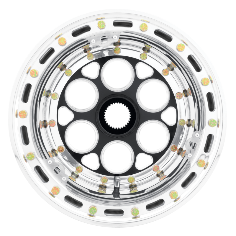 Weld Magnum Midget Sprint 13x8 / 31-Spline / 3 BS - Black Center - Polished Shell - Non-BL Wheel