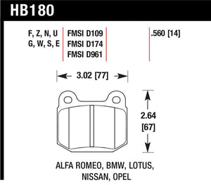Hawk 03-06 Evo / 04-09 STi / 03-07 350z Track DTC-30 Rear Pads