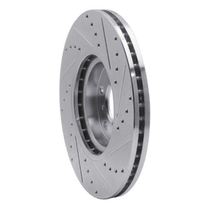 R1 09-23 Nissan 370Z Front Left Drilled & Slotted Silver Brake Rotor