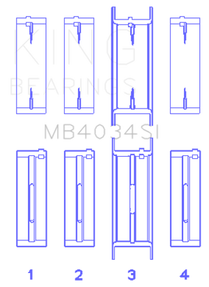 King Engine Bearings Ford 232 (Size 0.25) Main Bearing Set