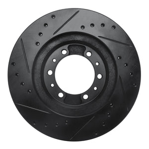 R1 90-04 Mitsubishi Montero Sport (USA/Canada) Front Right Drilled & Slotted Black Brake Rotor