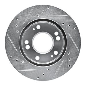 R1 90-05 Chrysler SEBRING Front Right Drilled & Slotted Silver Brake Rotor
