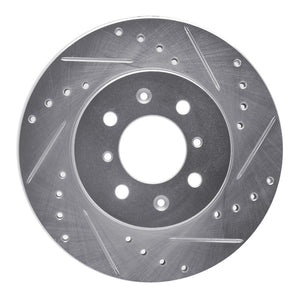 R1 90-17 Acura Integra Front Right Drilled & Slotted Silver Brake Rotor