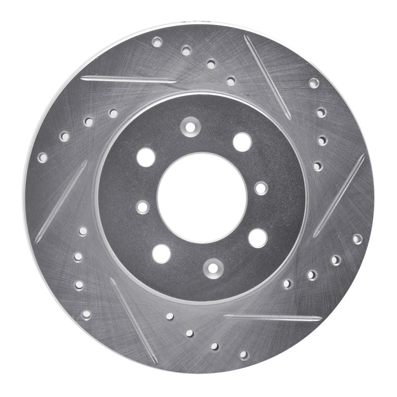 R1 90-17 Acura Integra Front Right Drilled & Slotted Silver Brake Rotor