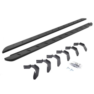 Go Rhino 04-14 Ford F-150 Super Crew 4DR RB10 Slim Running Boards Kit (Incl. Brackets) - Tex. Blk
