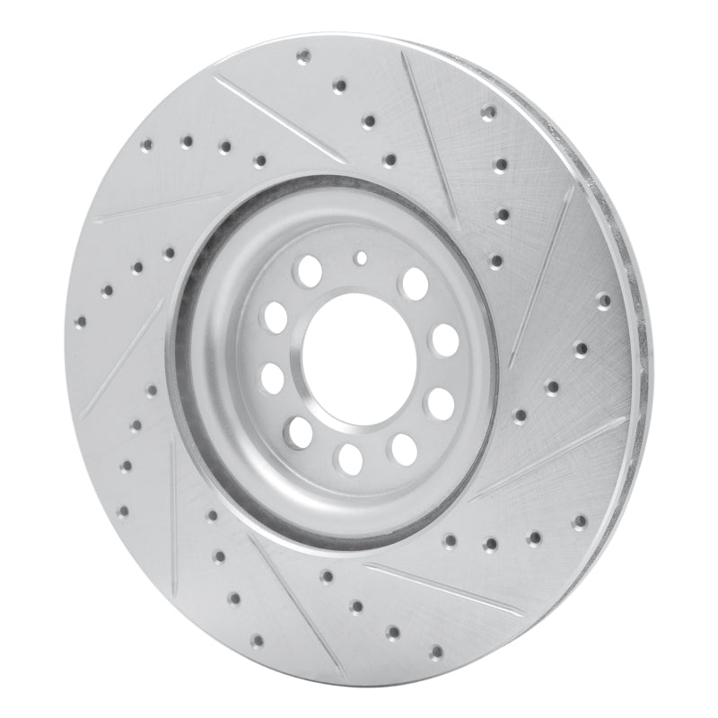 R1 00-06 Audi TT Front Left Drilled & Slotted Silver Brake Rotor