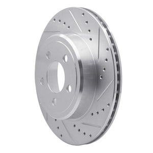 R1 05-23 Chrysler 300 Rear Right Drilled & Slotted Silver Brake Rotor