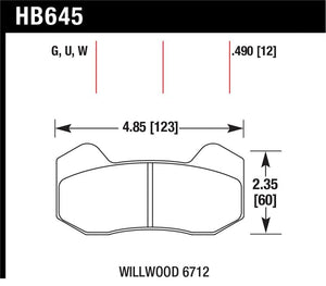Hawk Wilwood Type 6712 DTC-30 Brake Pads