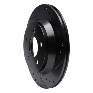 R1 94-04 Ford Mustang Rear Right Drilled & Slotted Black Brake Rotor