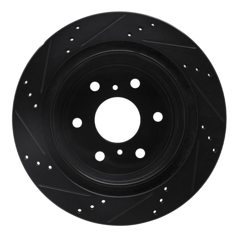 R1 97-02 Ford F-250 2WD (Excl Super Duty) Front Right Drilled & Slotted Black Brake Rotor