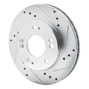 R1 90-05 Chrysler SEBRING Front Right Drilled & Slotted Silver Brake Rotor