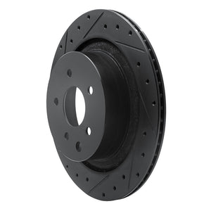 R1 07-15 Infiniti Q60 Rear Left Drilled & Slotted Black Brake Rotor