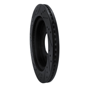 R1 18-21 Ford F-150 RWD Rear Right Drilled & Slotted Black Brake Rotor