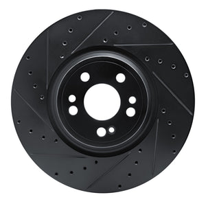 R1 2020-2025 Mercedes-Benz GLE350 Front Left Drilled & Slotted Black Brake Rotor