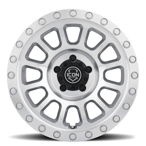 ICON Hulse 17 X 8.5 6 X 135 6mm Offset 5in BS Silver Machined