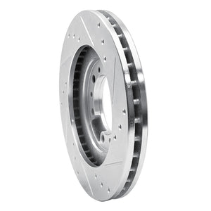 R1 94-00 Mitsubishi Montero Front Left Drilled & Slotted Silver Brake Rotor