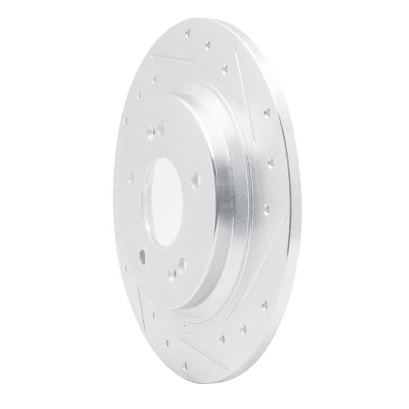R1 18-25 Hyundai Kona Rear Right Drilled & Slotted Silver Brake Rotor