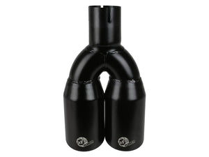 aFe MACH Force-Xp 409 Stainless Steel Clamp-on Exhaust Tip 2.5in Inlet 3.5in Outlet - Black