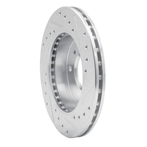 R1 89-96 Nissan 240SX Front Left Drilled & Slotted Silver Brake Rotor