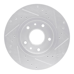 R1 20-25 Nissan Kicks Front Left Drilled & Slotted Silver Brake Rotor