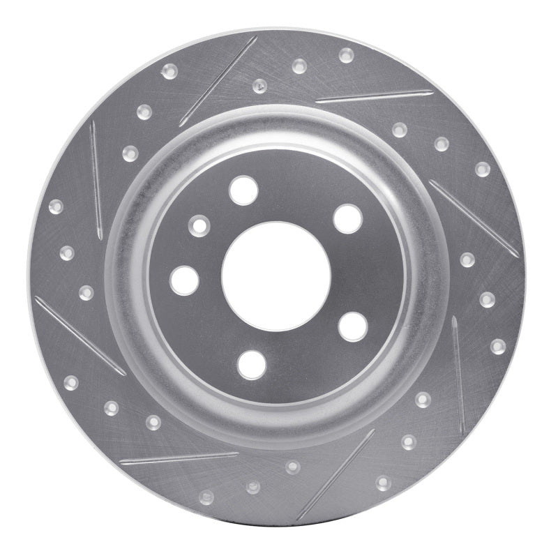 R1 18-25 Volvo S60 Rear Left Drilled & Slotted Silver Brake Rotor