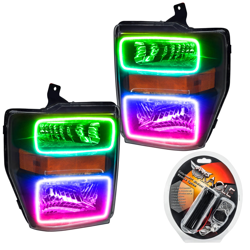 Oracle 08-10 Ford F250/350 LED HL - Black - ColorSHIFT