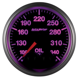 Autometer Elite 52mm 100-340 Deg F Oil Temp Peak & Warn w/ Electronic Control Gauge