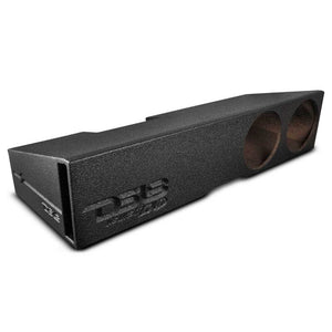 DS18 2x 10in Forward Firing Underseat Ported Box Subwoofer Enclosure- Black Spray Liner Paint Finish