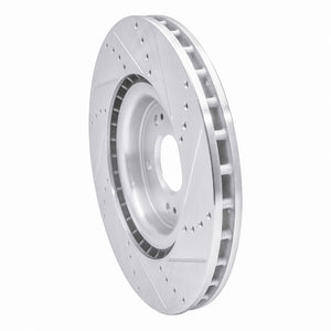 R1 08-15 Mitsubishi Lancer Front Left Drilled & Slotted Silver Brake Rotor
