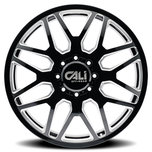 Cali Off-Road 9115D Invader Dually 22x8.25 / 8x210 BP / -232mm OS / 154.2mm Hub Gls Blk Mill Wheel