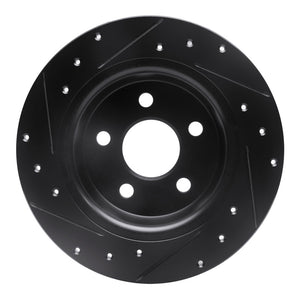 R1 18-23 Ford Transit CONNECT Rear Right Drilled & Slotted Black Brake Rotor