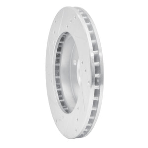 R1 98-07 Mitsubishi Lancer Front Right Drilled & Slotted Silver Brake Rotor